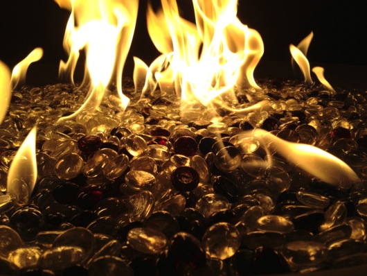 DIY Gas Fire Pit Close Up