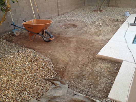 Excavation of paver area