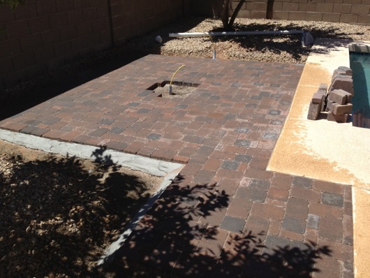 Pavers completed with mortar edging