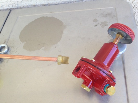 Regulator-side of copper connector tube