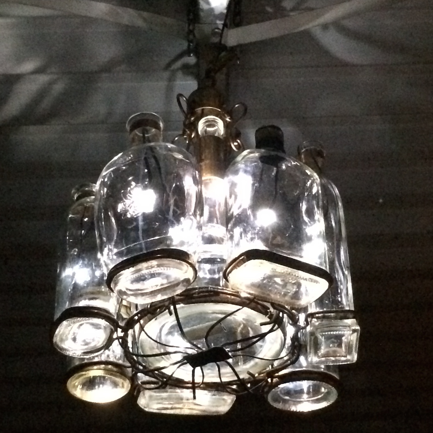 Bourbon Bottle Chandelier Live at Halcyon Speakeasy