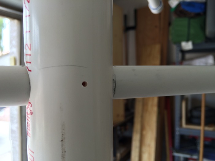 Hole slightly smaller than diameter of threading on screws I used