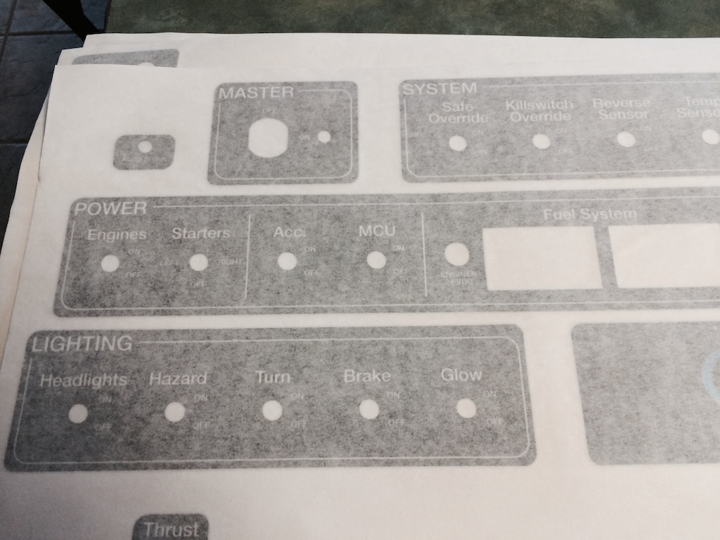 Office Chairiot MK II Control Panel Decals